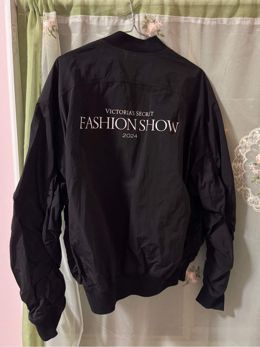 Victoria's Secret Fashion Show Black Bomber Jacket